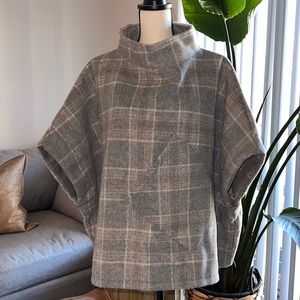 World Market Funnel Neck Blanket Pocket Poncho